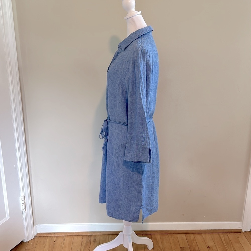 Lilly Pulitzer Pilar Tunic 3/4 Sleeve Linen Dress Beckon Blue Size Small - Picture 10 of 13